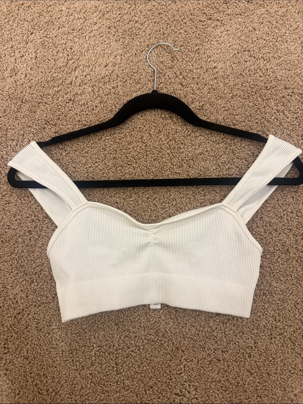 white ribbed crop top
